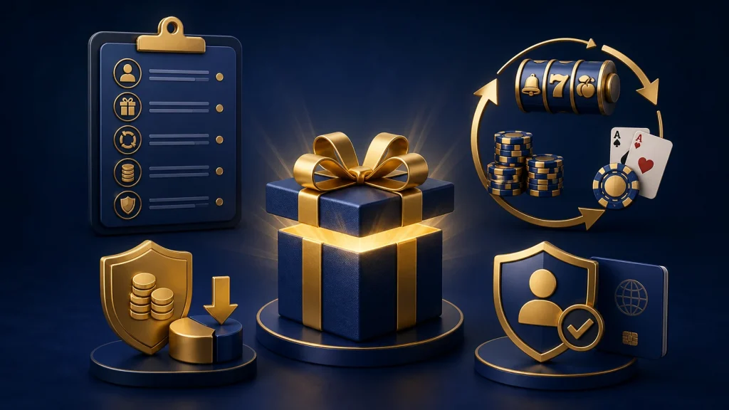 Casino Bonus Không Cần Nạp: Cách Đọc Điều Kiện Và Rủi Ro 1 Minh họa điều kiện bonus casino không cần nạp