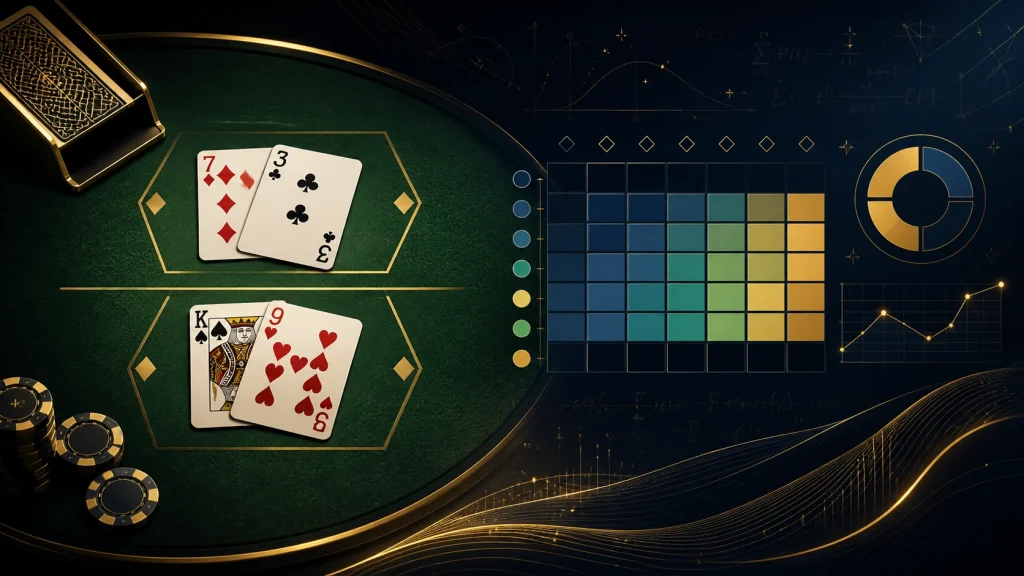 Cược Phụ Baccarat Là Gì? Phân Tích Pair, Tie Và House Edge 1 Minh họa phân tích cược phụ Baccarat Pair và Tie