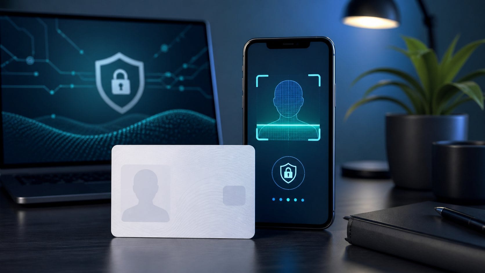 KYC nhà cái là gì: Thẻ định danh và điện thoại minh họa quy trình KYC nhà cái