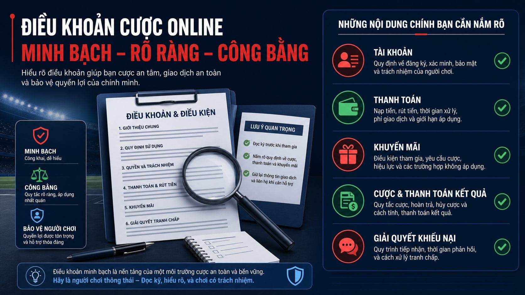 Minh Bạch Điều Khoản Nhà Cái: Checklist Kiểm Tra 2 minh bạch điều khoản nhà cái: Checklist kiểm tra tính minh bạch của điều khoản nhà cái