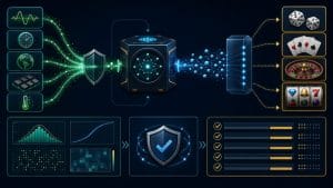 RNG là gì: Minh họa quy trình RNG tạo và ánh xạ số ngẫu nhiên thành kết quả game
