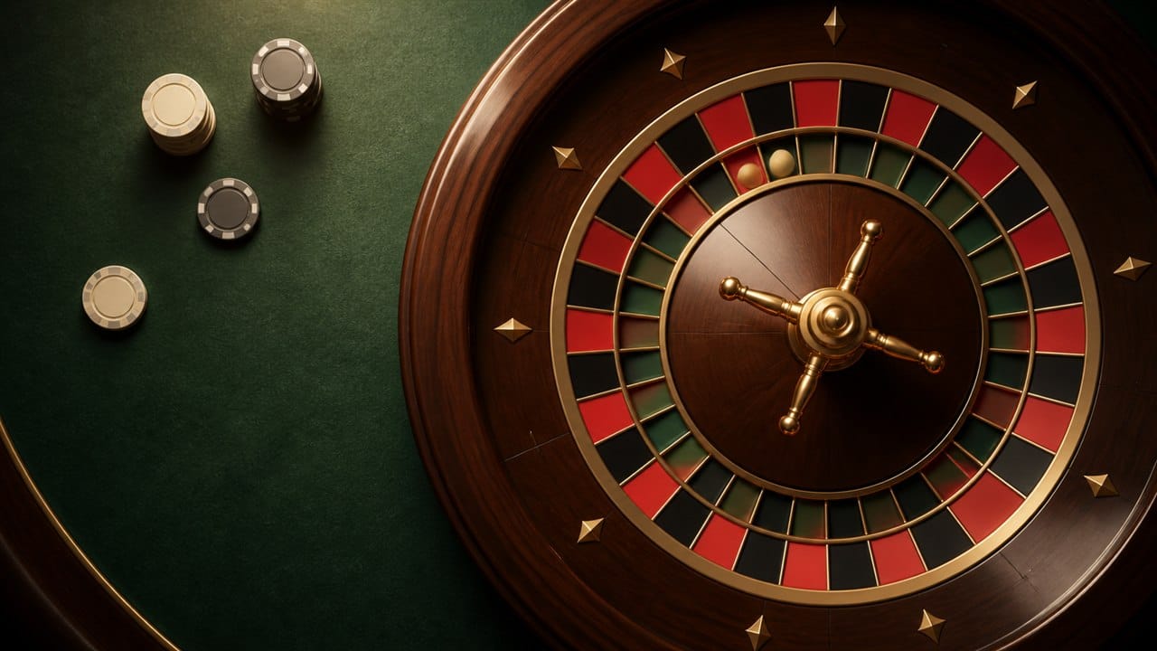 Roulette Là Gì? Luật Chơi, Cửa Cược Và Xác Suất Cơ Bản 2 roulette là gì: Bánh xe Roulette và các chip trên bàn xanh