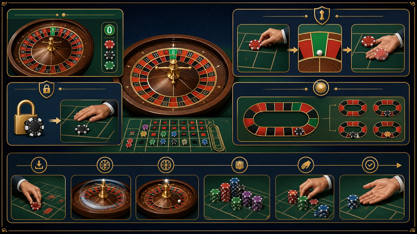 Minh họa La Partage, En Prison và quy tắc Roulette nâng cao