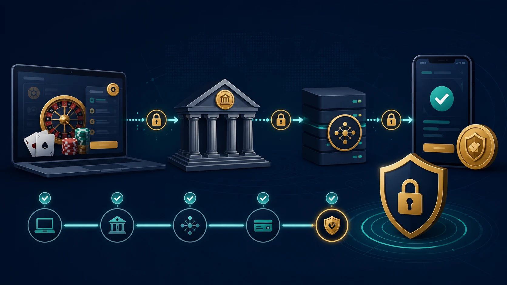 Trustly Casino: Cách Thanh Toán, Trạng Thái Và Bảo Mật 2 Minh họa luồng thanh toán Trustly Casino