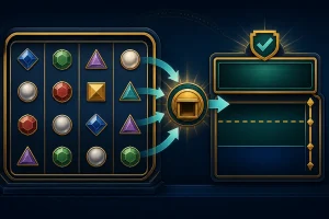 Cash Collect trong slot là gì: Minh họa cash symbol và Collect symbol trên lưới slot