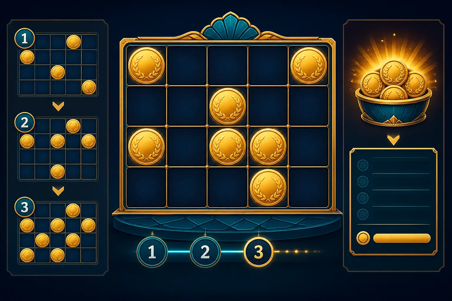 Hold & Win Là Gì? Cách Đọc Lưới Giữ Biểu Tượng Và Respin 2 Hold & Win là gì: Minh họa lưới giữ biểu tượng và respin trong tính năng Hold & Win