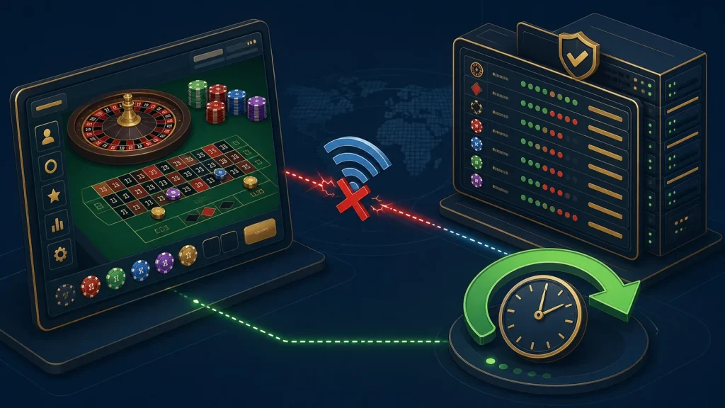 Mất Kết Nối Khi Chơi Casino Online: Ván Cược Được Xử Lý Ra Sao? 1 mất kết nối casino online: Minh họa ván casino được đối chiếu sau khi mất kết nối