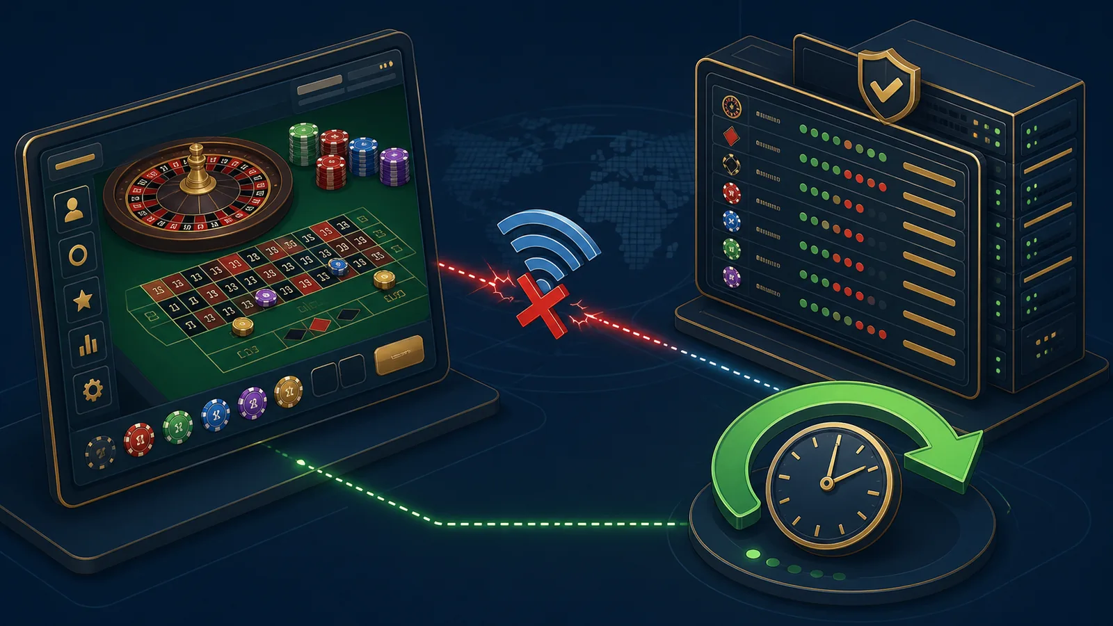 Mất Kết Nối Khi Chơi Casino Online: Ván Cược Được Xử Lý Ra Sao? 2 mất kết nối casino online: Minh họa ván casino được đối chiếu sau khi mất kết nối