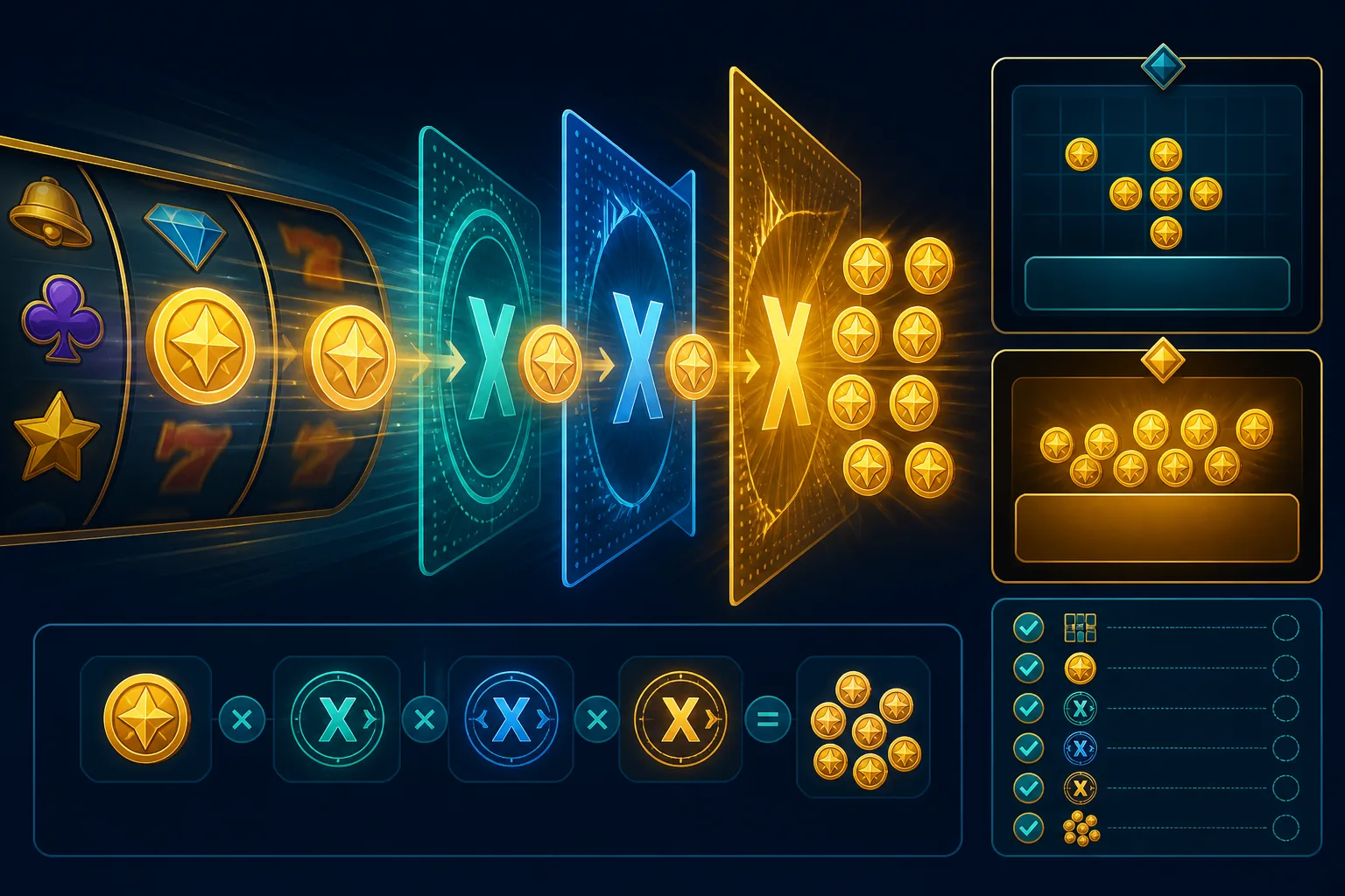 Multiplier Trong Slot Là Gì? Cách Nhân Tiền Thắng Không Bị Sai 2 multiplier trong slot là gì: Minh họa cách áp dụng multiplier cho kết quả slot