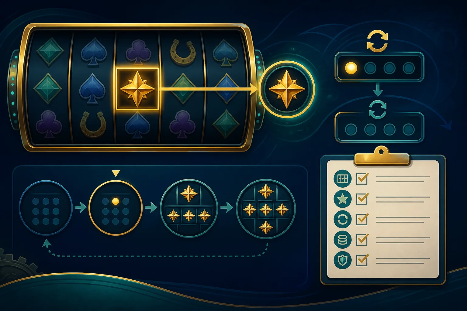 Respin Là Gì Trong Slot? Cách Vòng Quay Lại Được Kích Hoạt 2 respin là gì: Minh họa trạng thái kích hoạt và bộ đếm respin trong slot